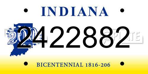 2422882 Indiana License Plate