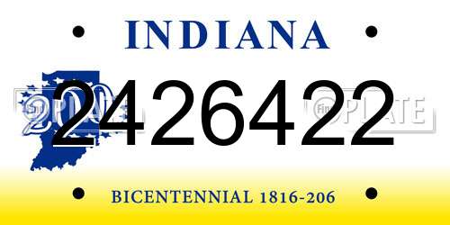 2426422 Indiana License Plate