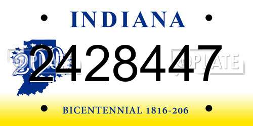 2428447 Indiana License Plate
