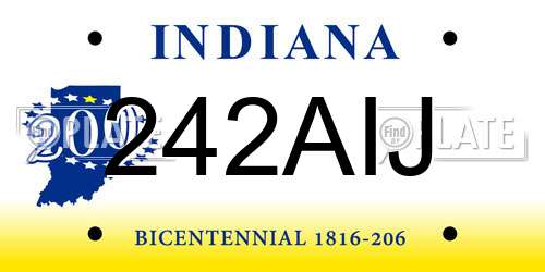242AIJ Indiana License Plate