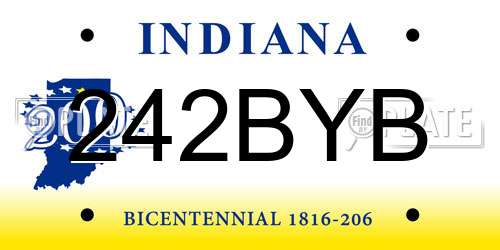 242BYB Indiana License Plate