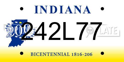 242L77 Indiana License Plate