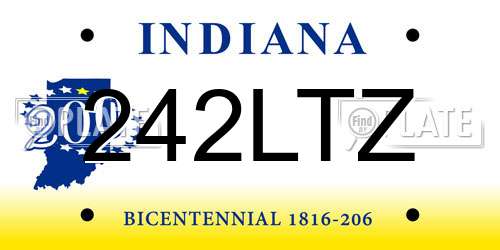 242LTZ Indiana License Plate