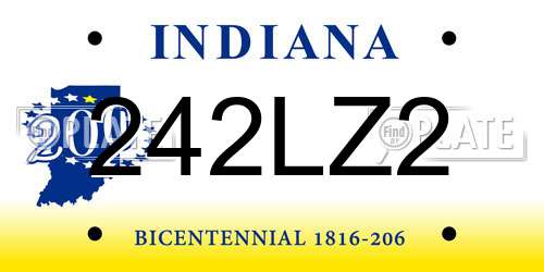 242LZ2 Indiana License Plate
