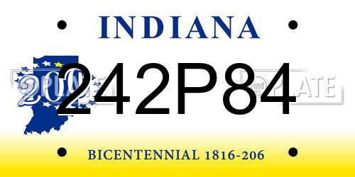 242P84 Indiana License Plate