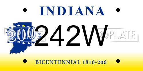 242W Indiana License Plate