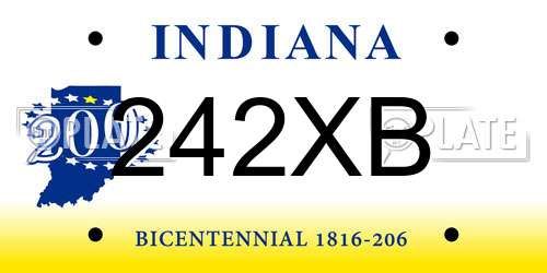 242XB Indiana License Plate
