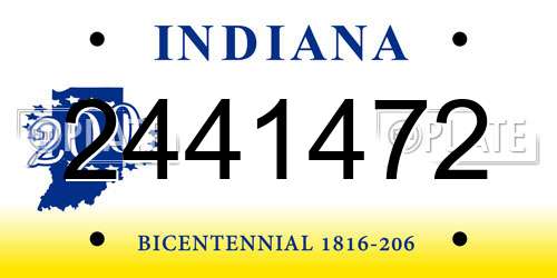 2441472 Indiana License Plate