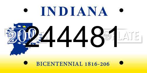 244481 Indiana License Plate