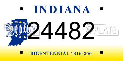 24482 Indiana License Plate