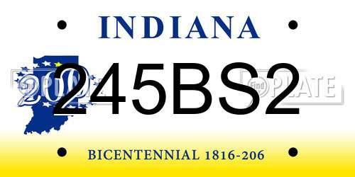245BS2 Indiana License Plate