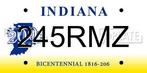 245RMZ Indiana License Plate