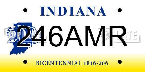 246AMR Indiana License Plate