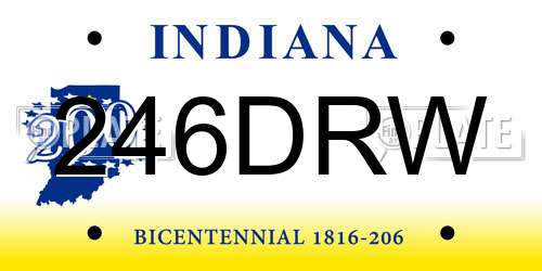246DRW Indiana License Plate