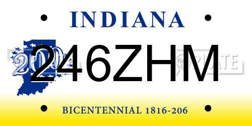 246ZHM Indiana License Plate