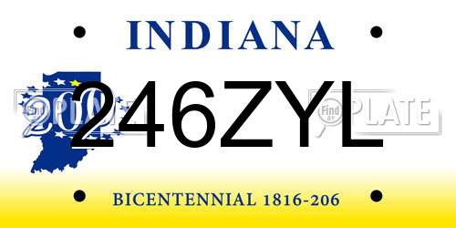 246ZYL Indiana License Plate
