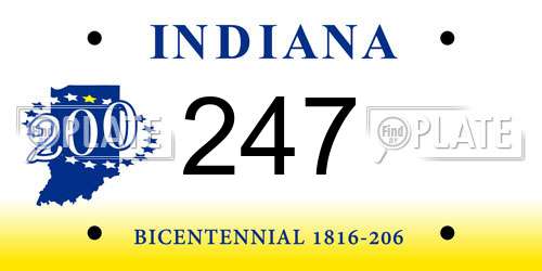 247 Indiana License Plate