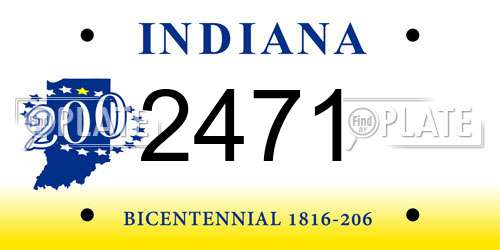 2471 Indiana License Plate