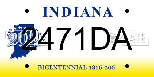 2471DA Indiana License Plate