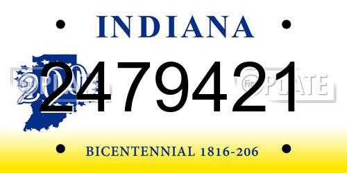 2479421 Indiana License Plate
