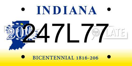 247L77 Indiana License Plate