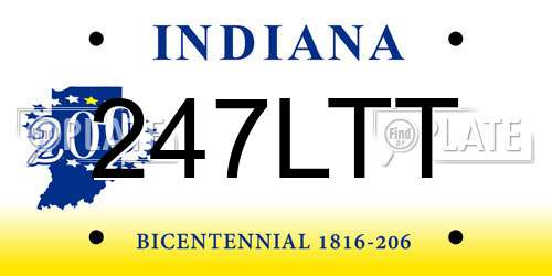 247LTT Indiana License Plate