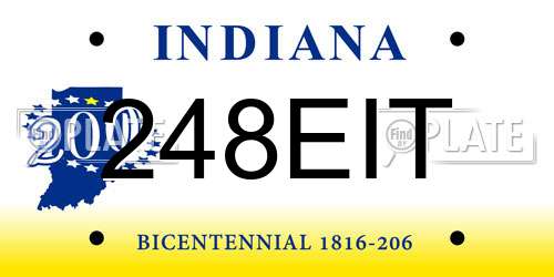 248EIT Indiana License Plate