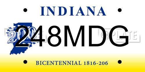 248MDG Indiana License Plate