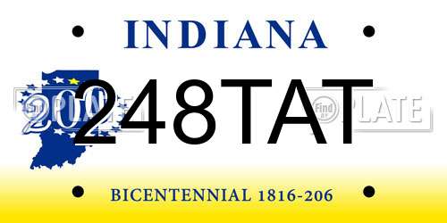 248TAT Indiana License Plate