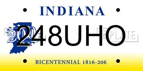 248UHO Indiana License Plate