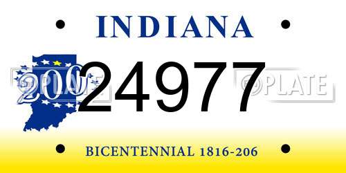 24977 Indiana License Plate