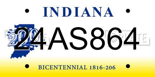 24AS864 Indiana License Plate