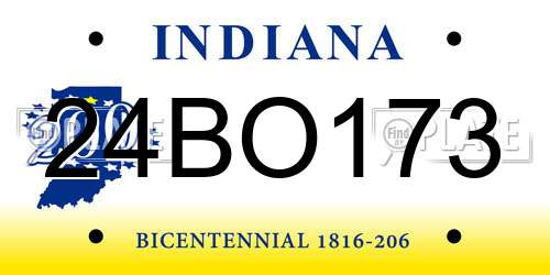 24BO173 Indiana License Plate