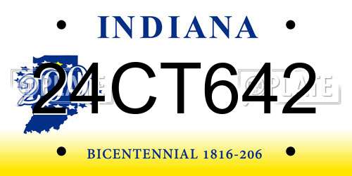 24CT642 Indiana License Plate