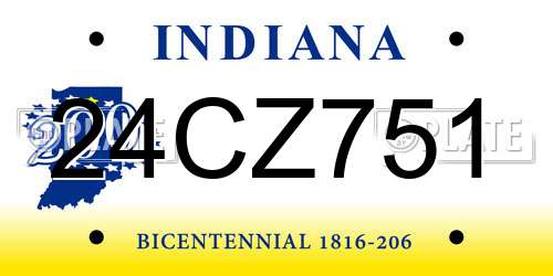 24CZ751 Indiana License Plate