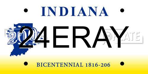 24ERAY Indiana License Plate