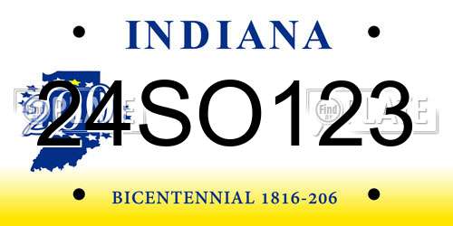 24SO123 Indiana License Plate