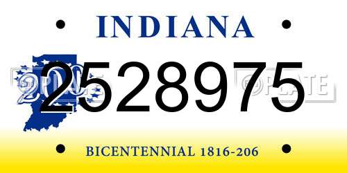 2528975 Indiana License Plate