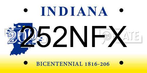 252NFX Indiana License Plate