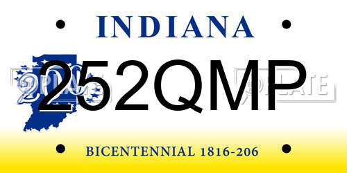 252QMP Indiana License Plate
