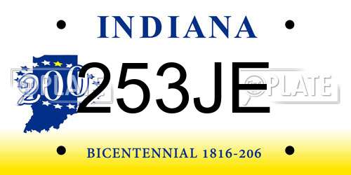 253JE Indiana License Plate