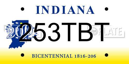 253TBT Indiana License Plate