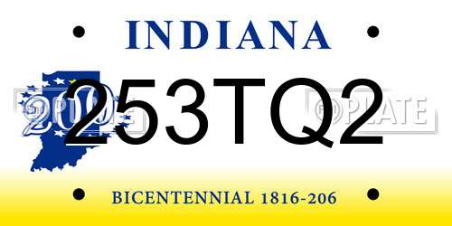 253TQ2 Indiana License Plate
