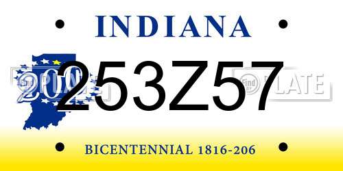 253Z57 Indiana License Plate