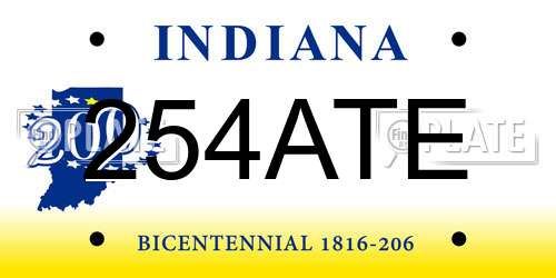 254ATE Indiana License Plate