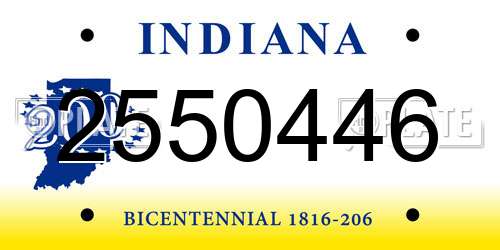 2550446 Indiana License Plate