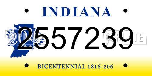 2557239 Indiana License Plate