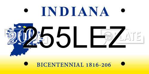 255LEZ Indiana License Plate
