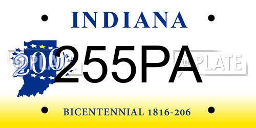 255PA Indiana License Plate