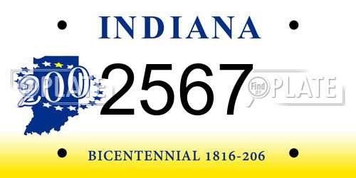 2567 Indiana License Plate